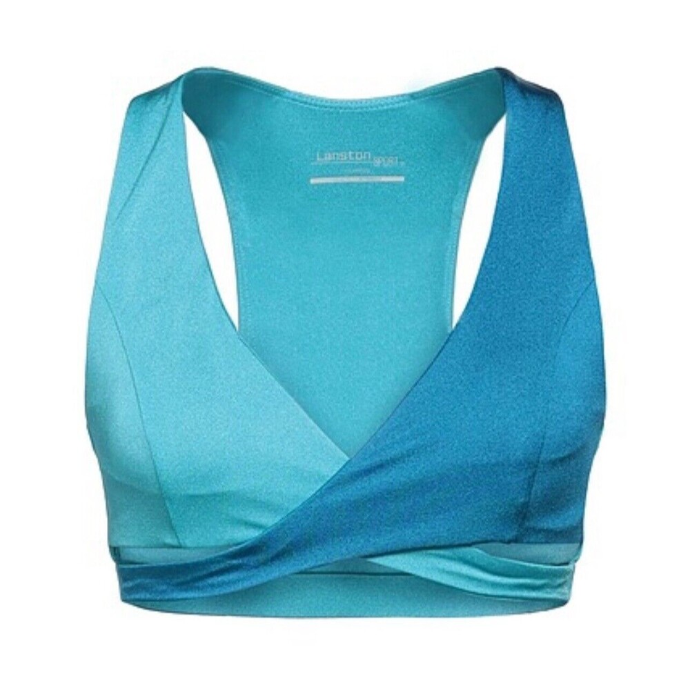 Lanston Ryder Shine ColorBlock Wrap Front Sports Bra Sz Sm New